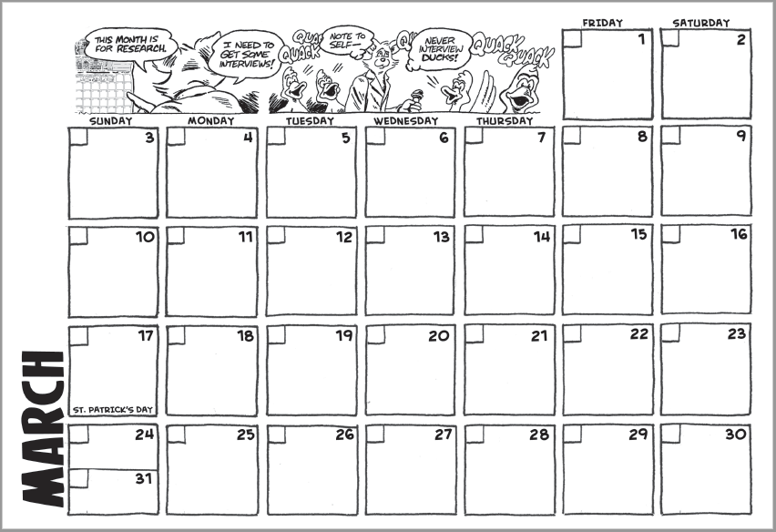 Mickey Mart Calendar March dates